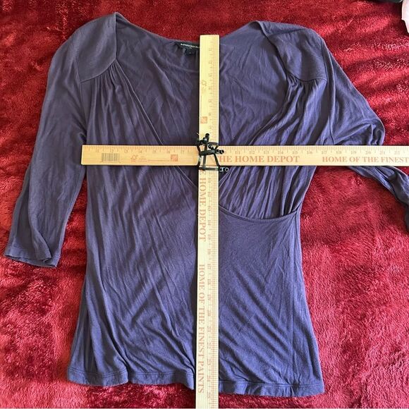 Banana Republic Purple Low V-Neck Wrap Blouse with Shoulder Design XL - Picture 8 of 8